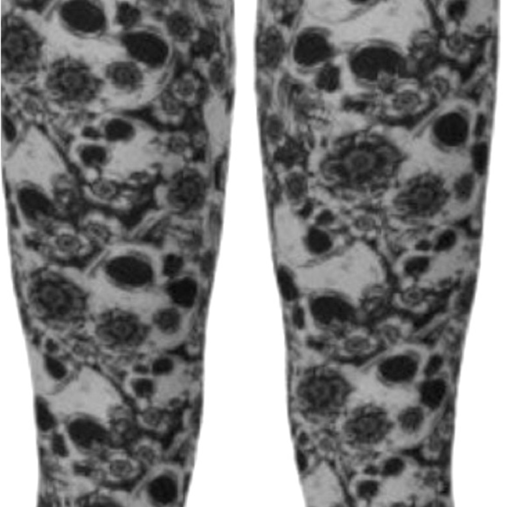 Lularoe Leggings Skulls Roses Gray/Black Halloween *AMAZING*